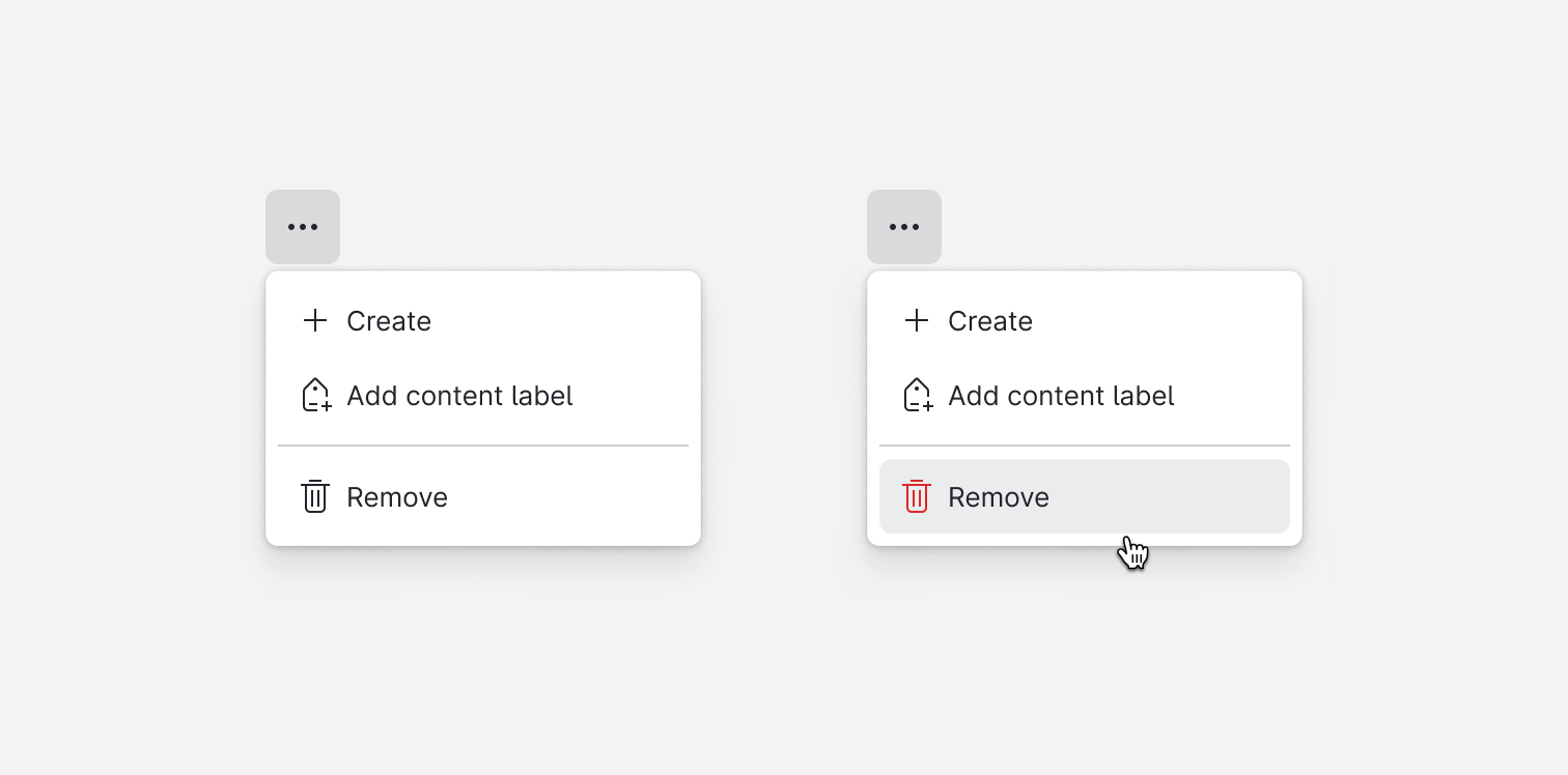 Remove - dropdown
