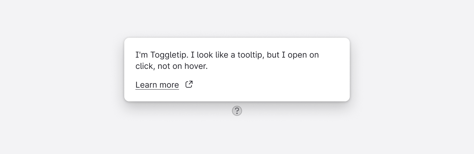 Toggletip - Overview