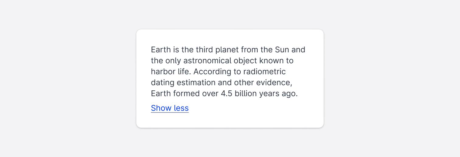 Show more button - expanded