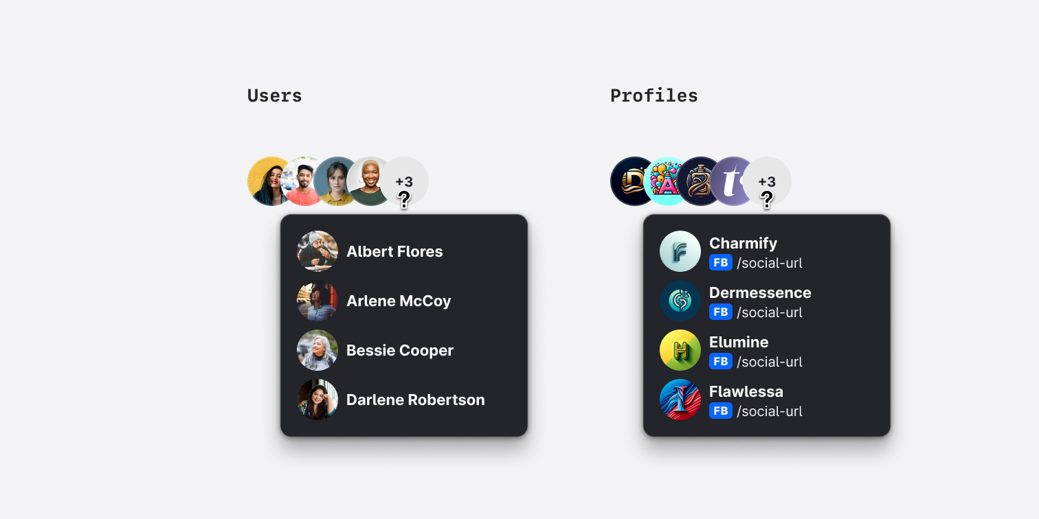 Avatar group - Overflow tooltip
