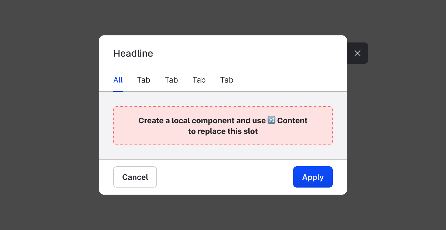 Header with tabs