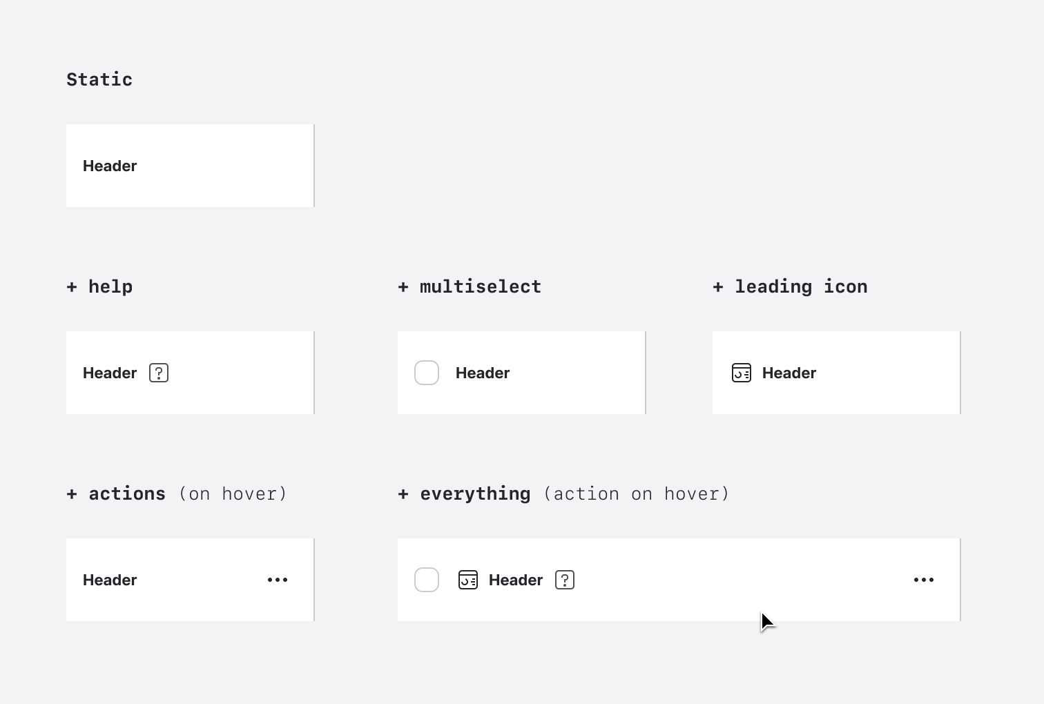 Static header