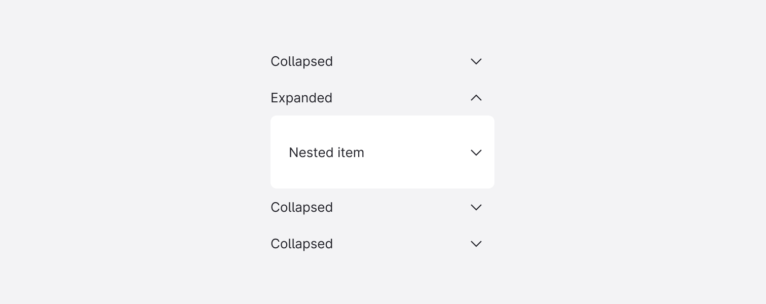 Nested accordions