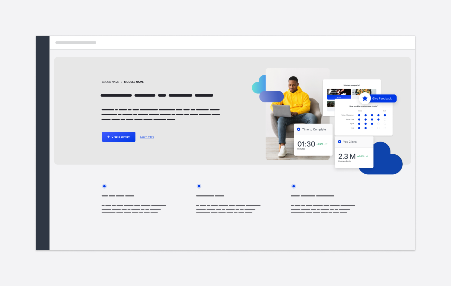 First-use teasing page