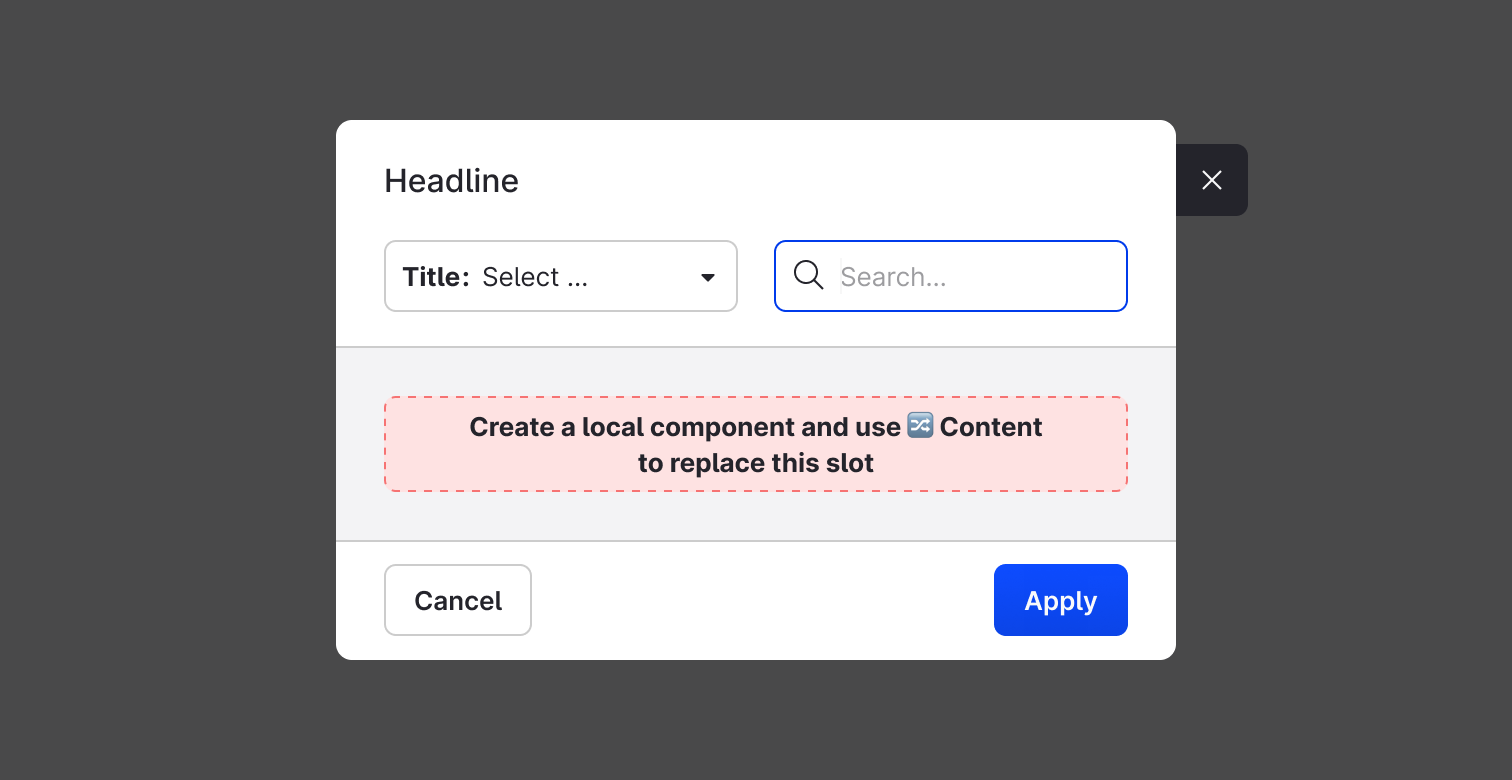 Header with filter and search