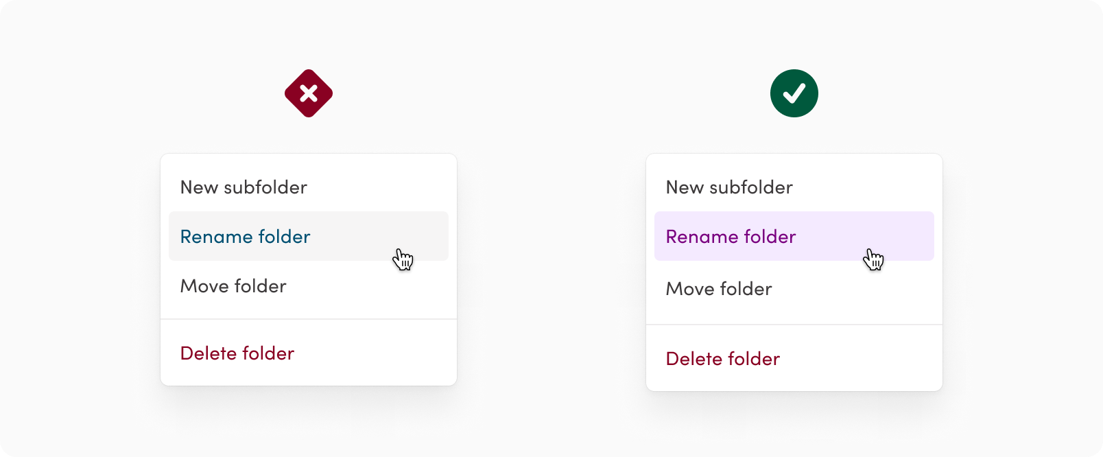 Avoid additional colors to icons in menu item styling