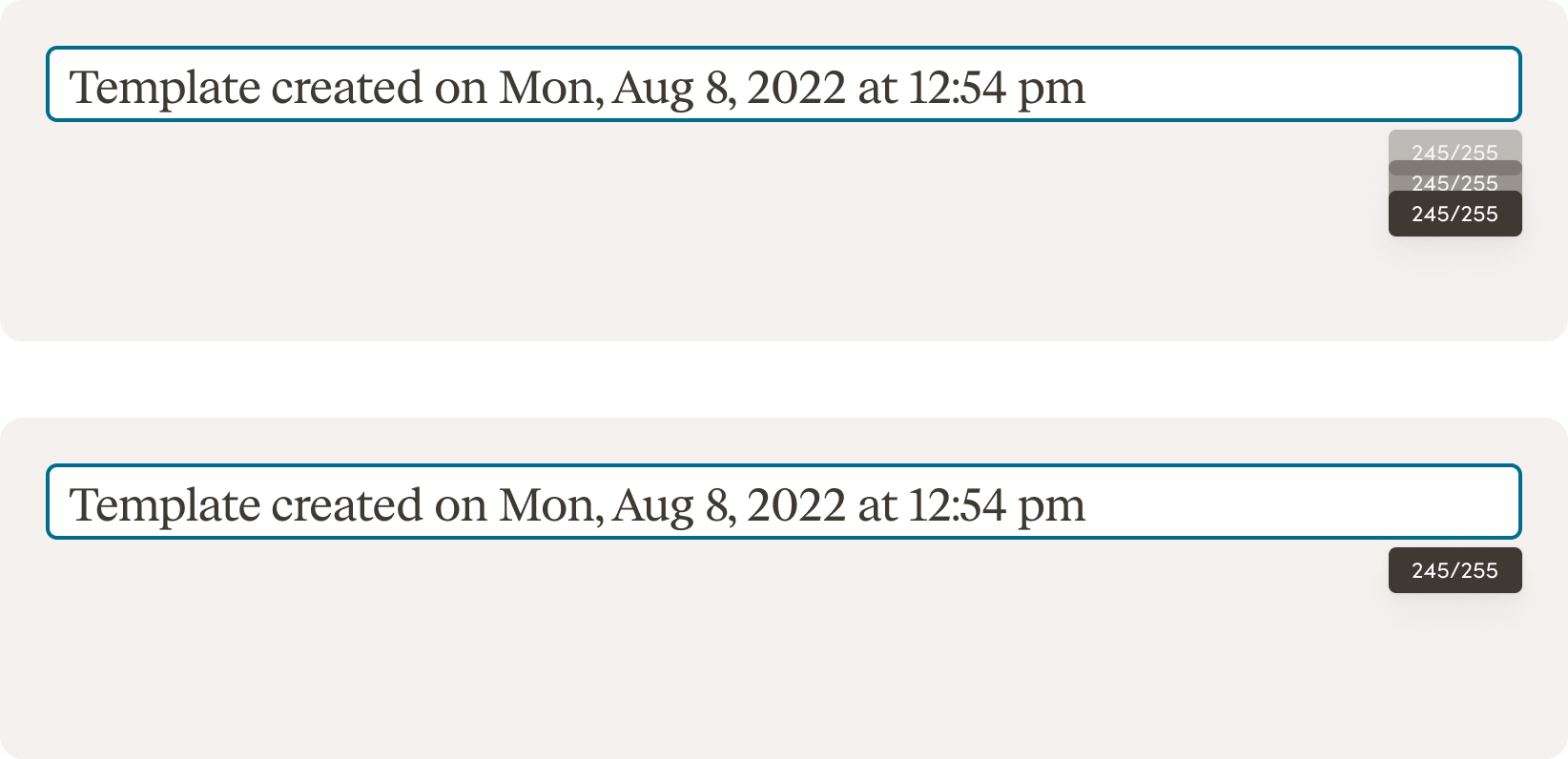 Character count - inline edit example
