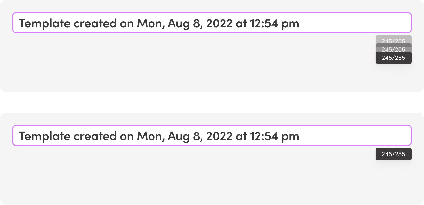 Character count - inline edit example