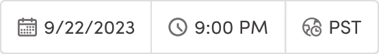 Type=Date + Time +Tz (combined), Style=Input, Status=Filled
