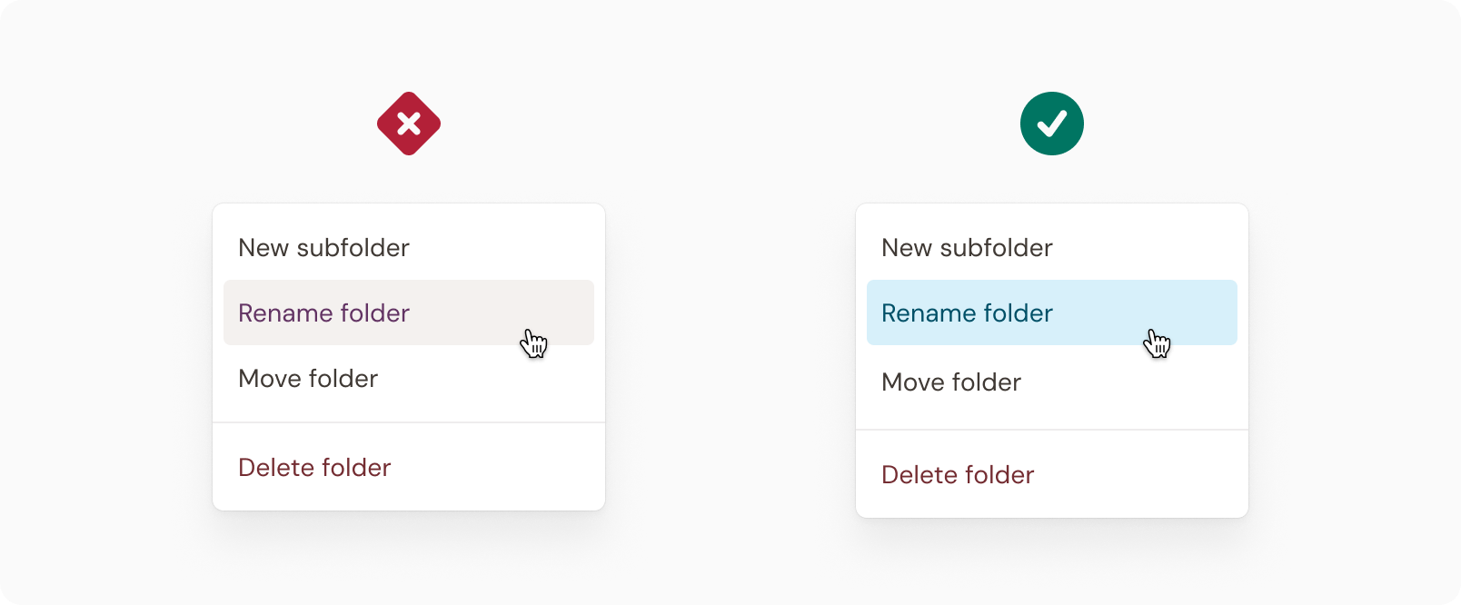 Avoid additional colors to icons in menu item styling