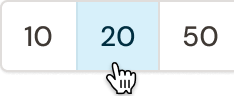 Results per page interaction