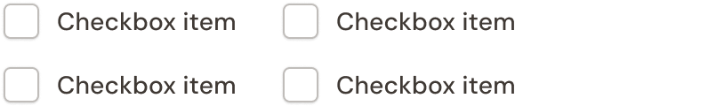 Checkbox group, horizontal