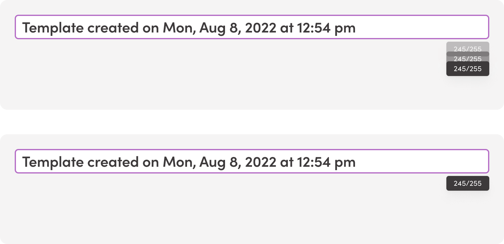 Character count - inline edit example