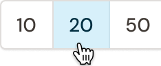 Results per page interaction