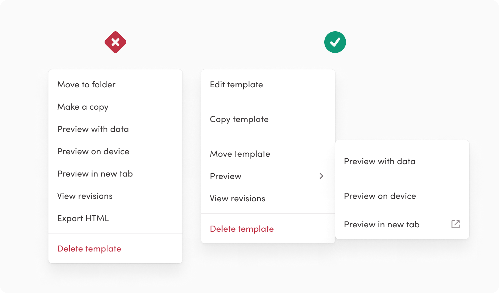 Consider number of items