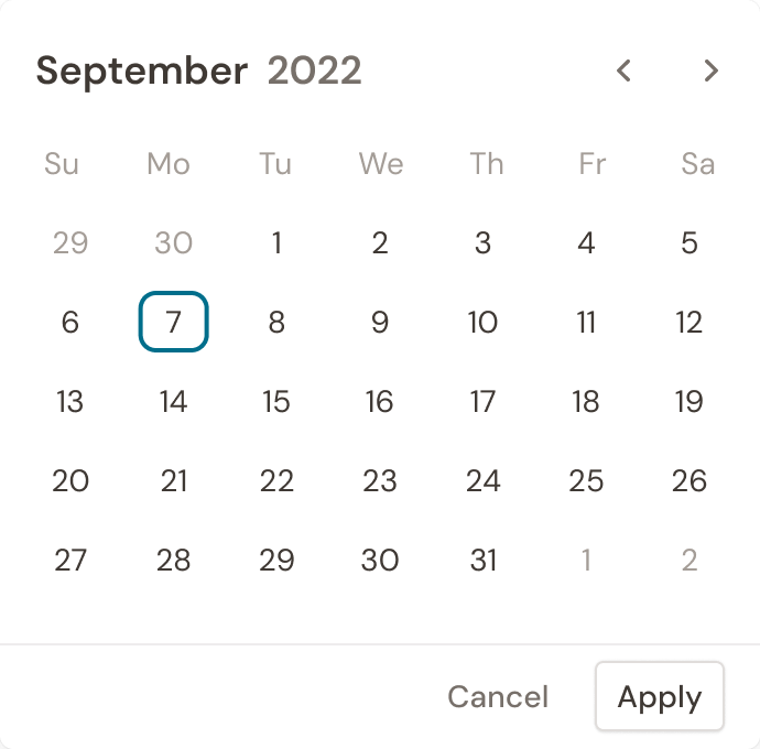 🟢 Date Picker / Date Menu