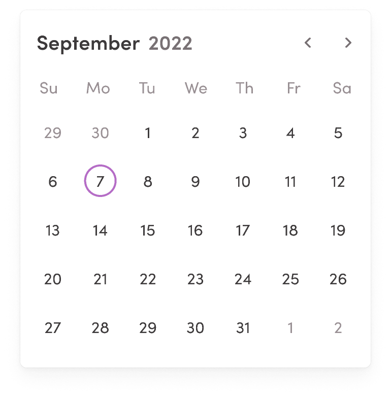 🟢 Date Picker / Date Menu