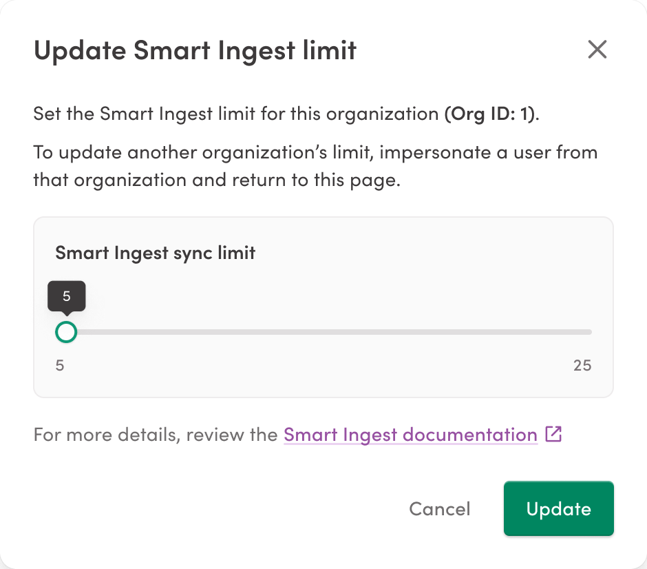 Smart ingest sync limit