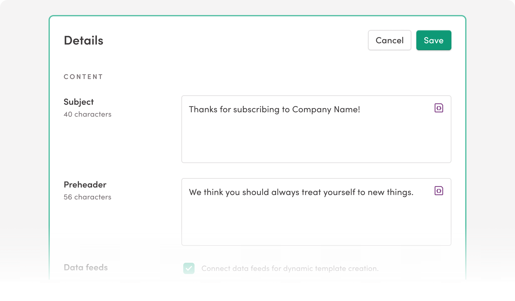 Character count - always visible