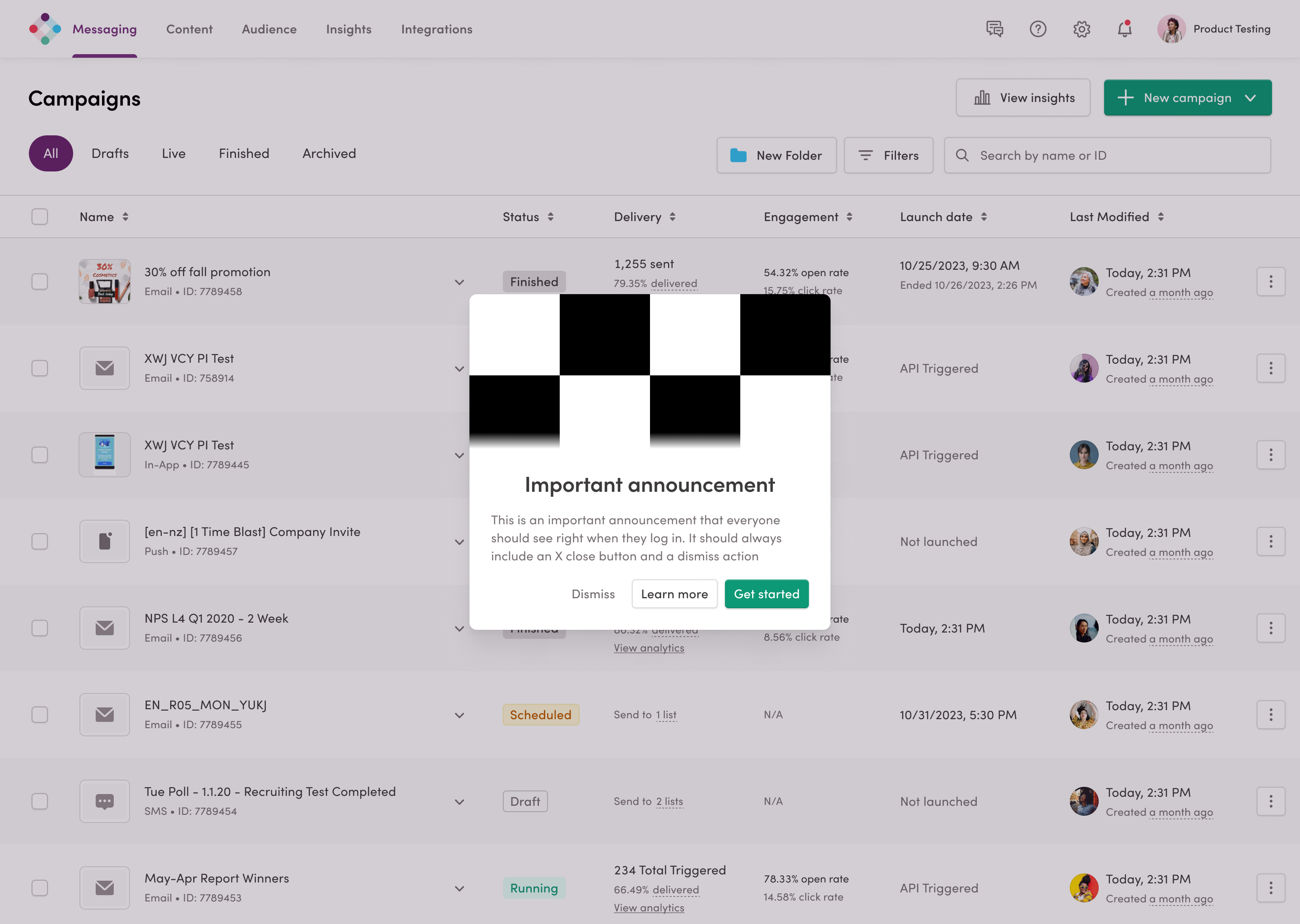 Non-modal dialog example