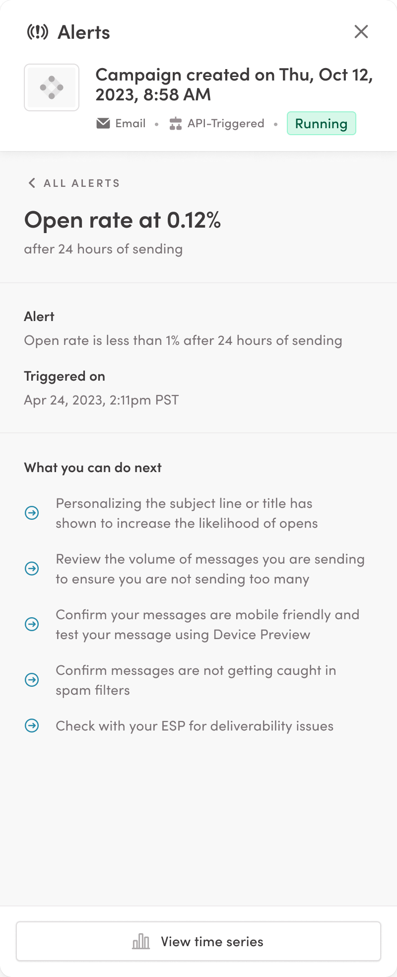 Campaign alerts - individual alert