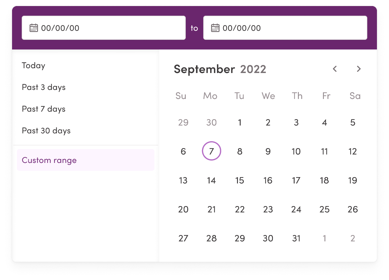 🟢 Date Picker / Range