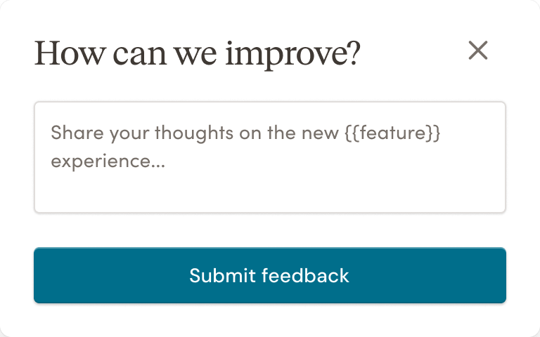 🟢 In-app / Feedback modal