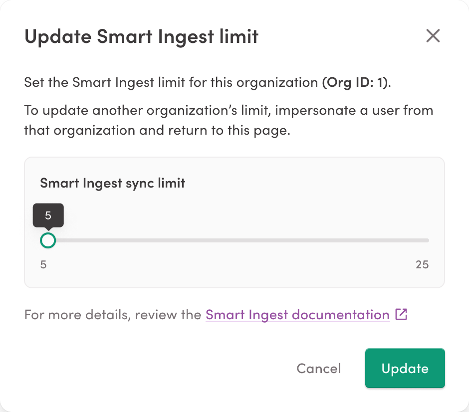 Smart ingest sync limit