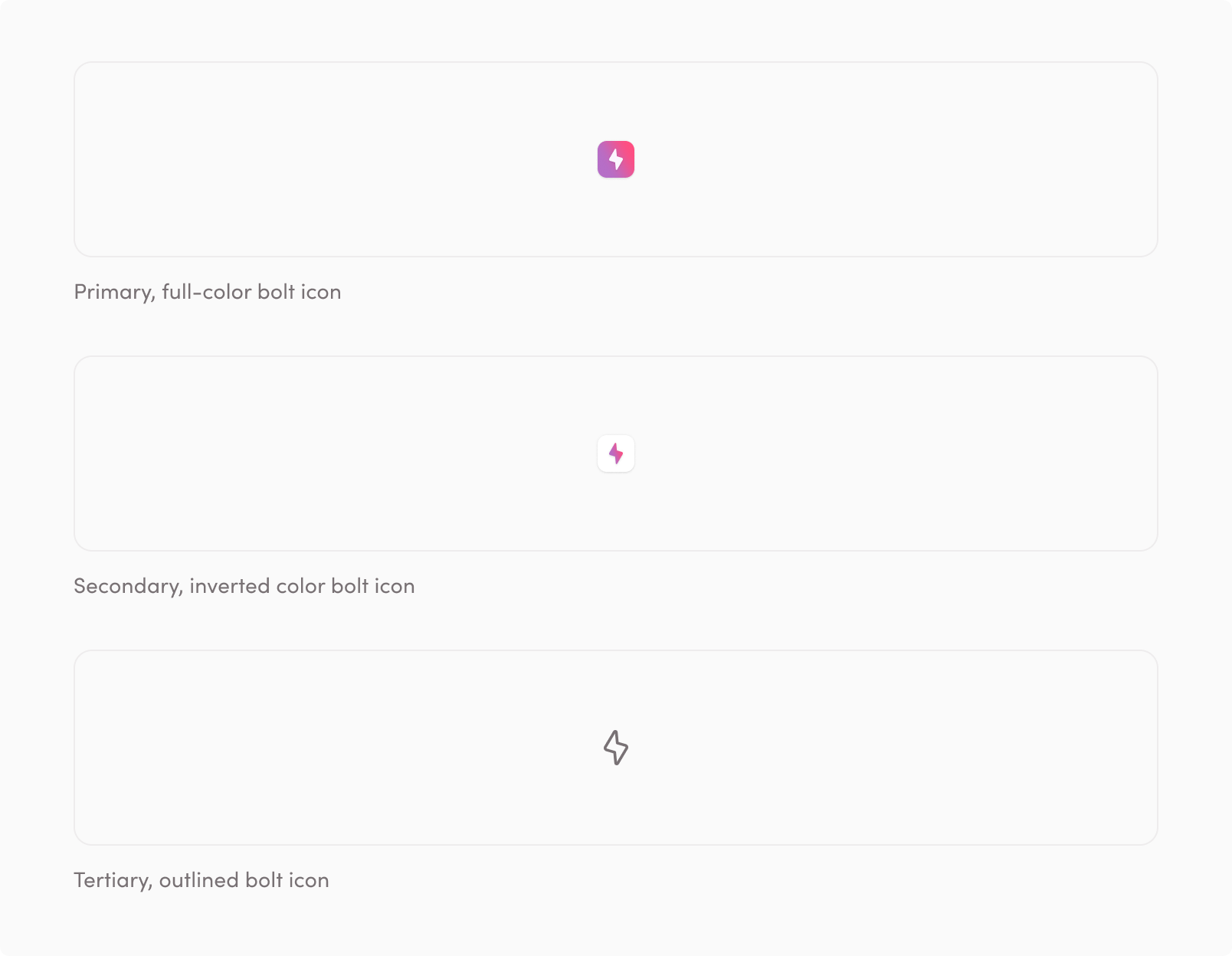 Bolt Icon variations