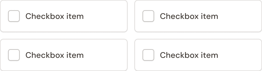 Bordered checkbox group, horizontal