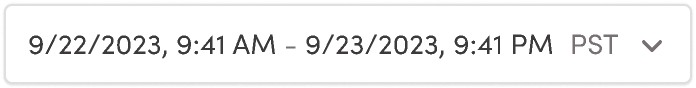 Type=Datetime range, Style=Select, Status=Filled
