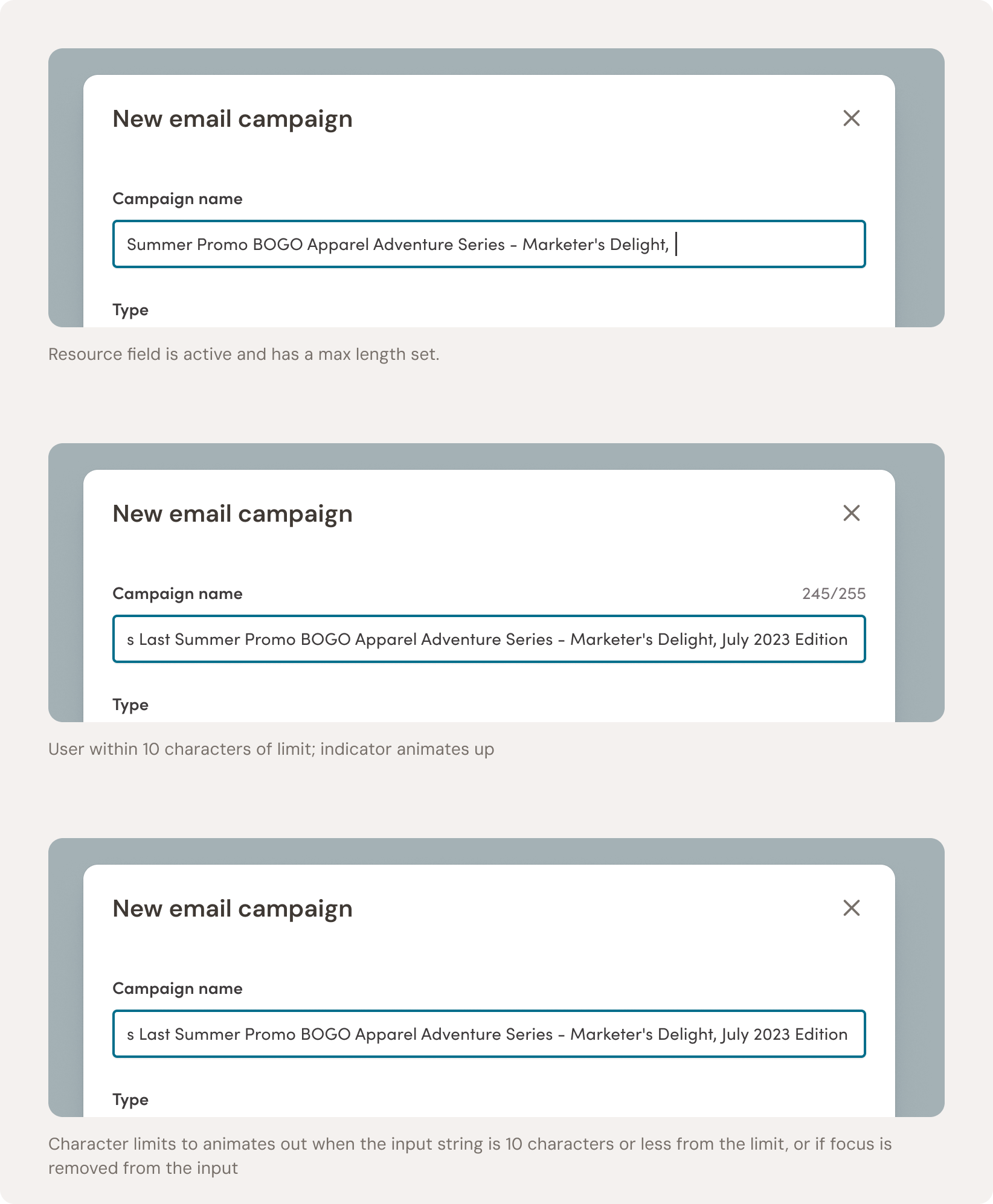 Example - Temporary character count