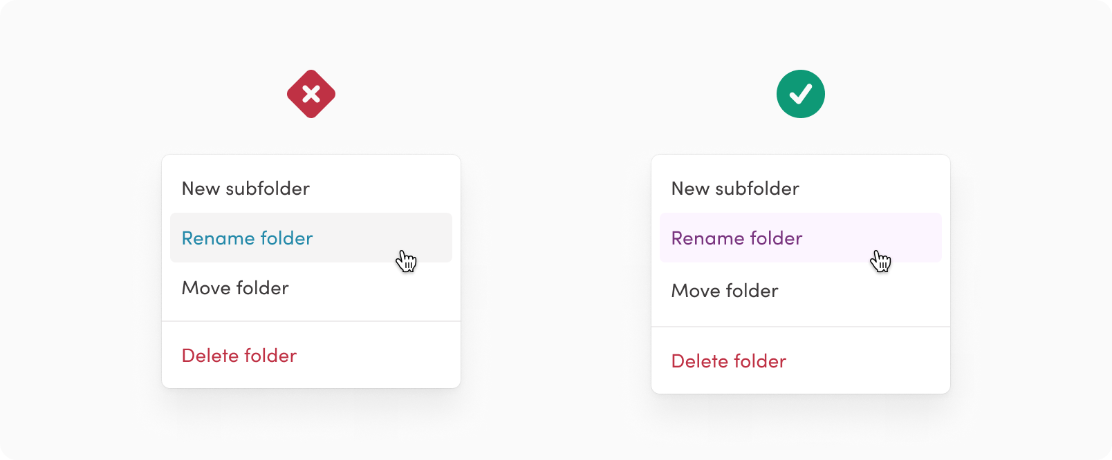 Avoid additional colors to icons in menu item styling