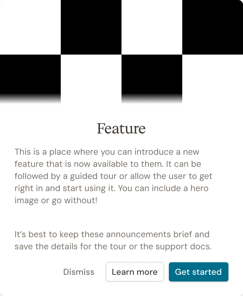 🟢 In-app / Announcement modal