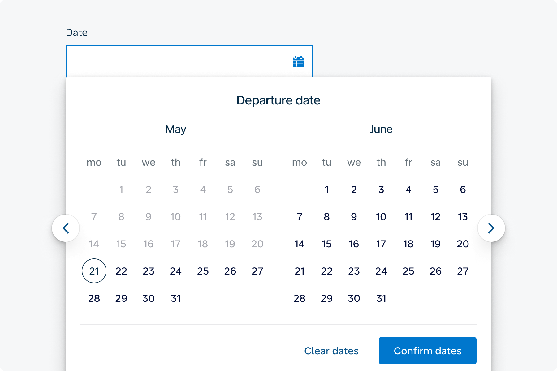 Double Month Datepicker