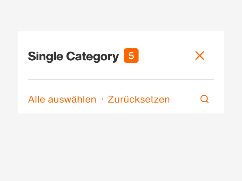 filter header on single category, includes action to select or reset all options