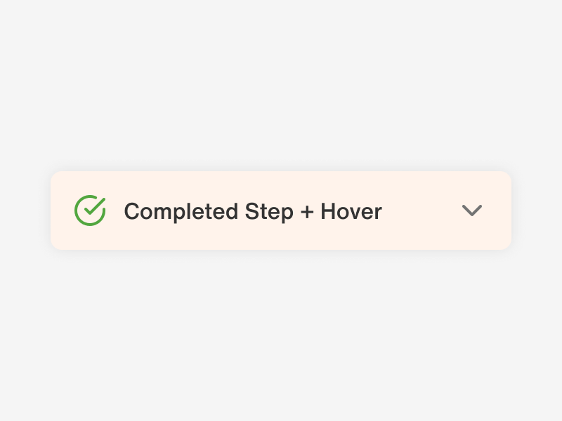 Hover [only on already completed steps]