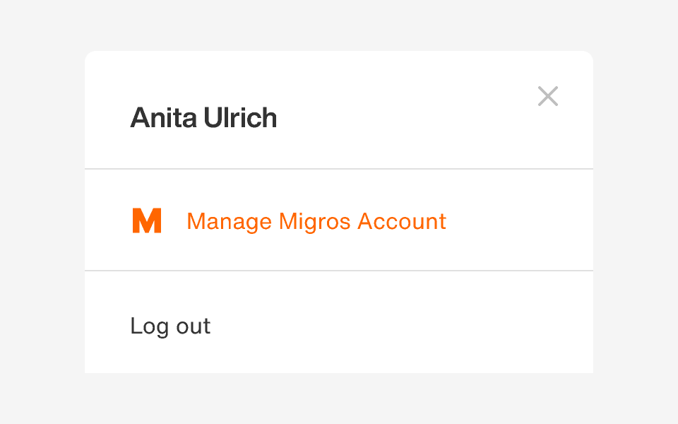 Log in Flyout