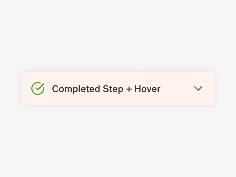 Hover [only on already completed steps]