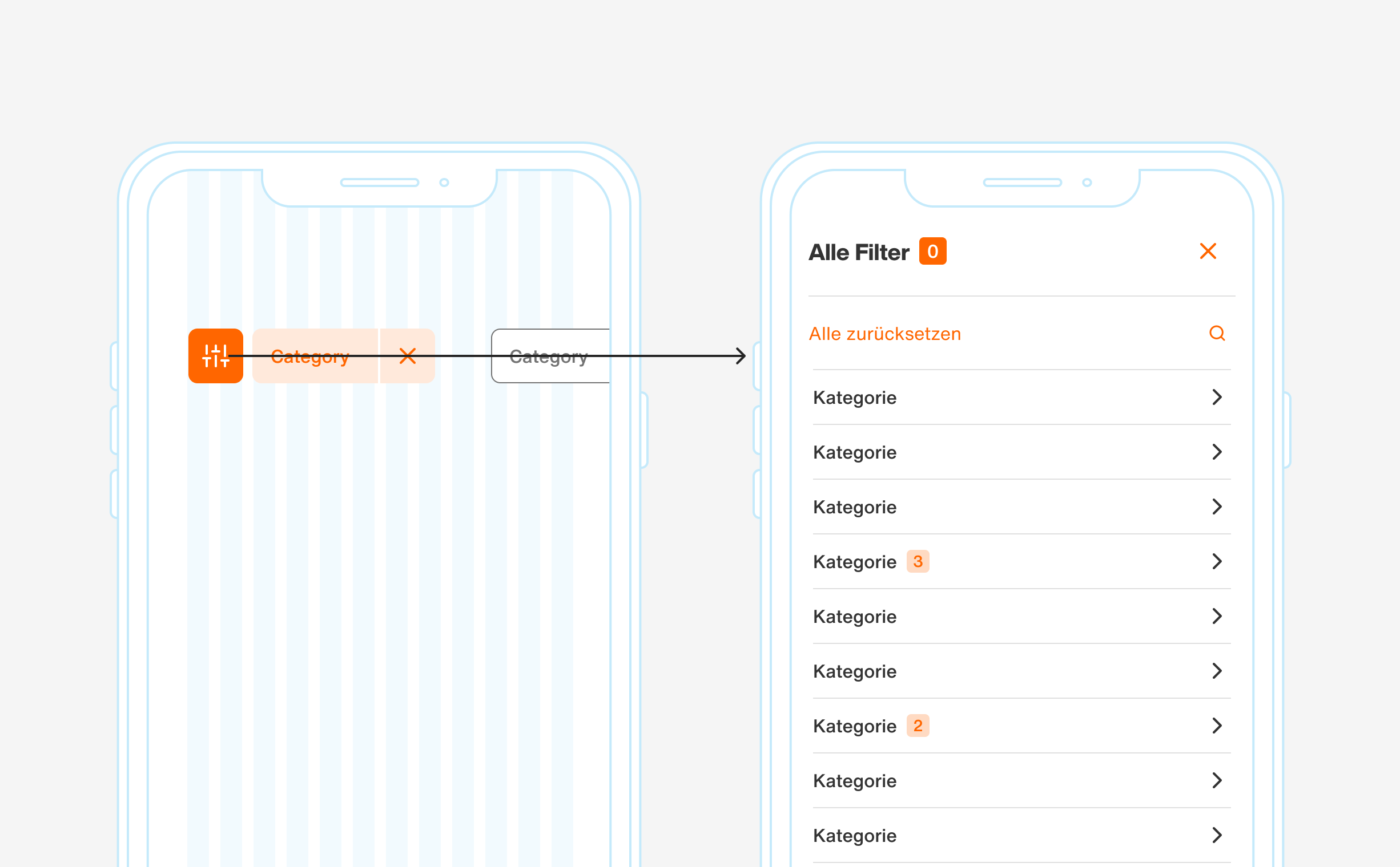 All Filters open upon clicking the icon button