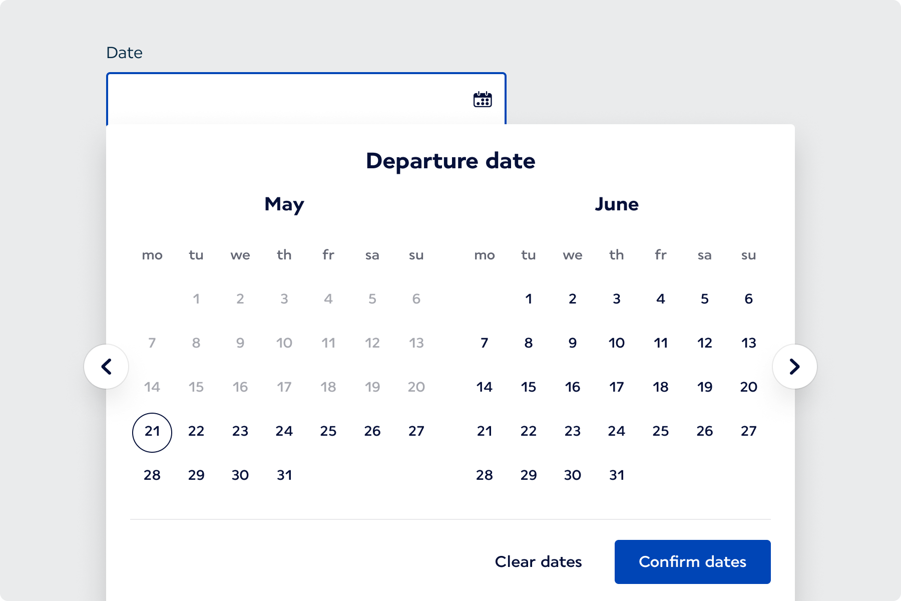 Double Month Datepicker