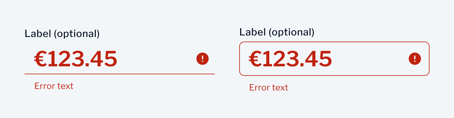 Input Amount | Error