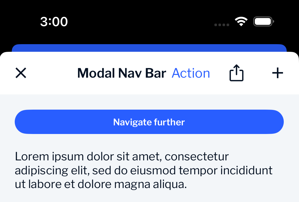 Modal Nav Bar