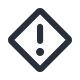 Outlined diamond icon with an exclamation mark inside