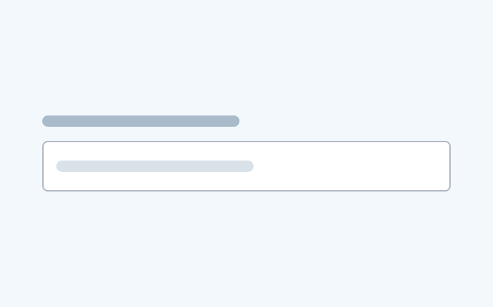 Form input with a line inside portraying a placeholder.