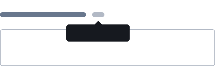 Form input with a two lines above it portraying a label and an icon that upon hover shows a tooltip.