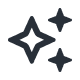 Outlined icon of three stars, aka sparkles