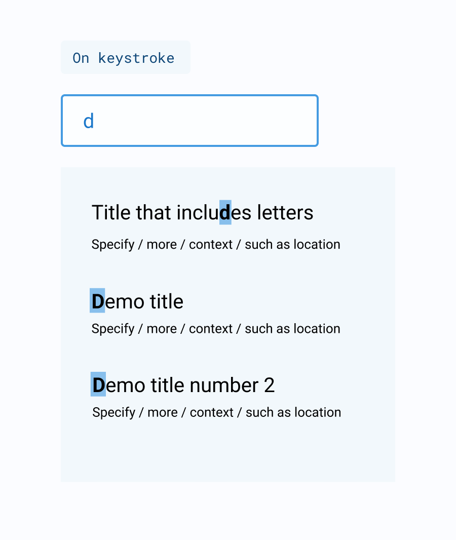Search: On Keystroke