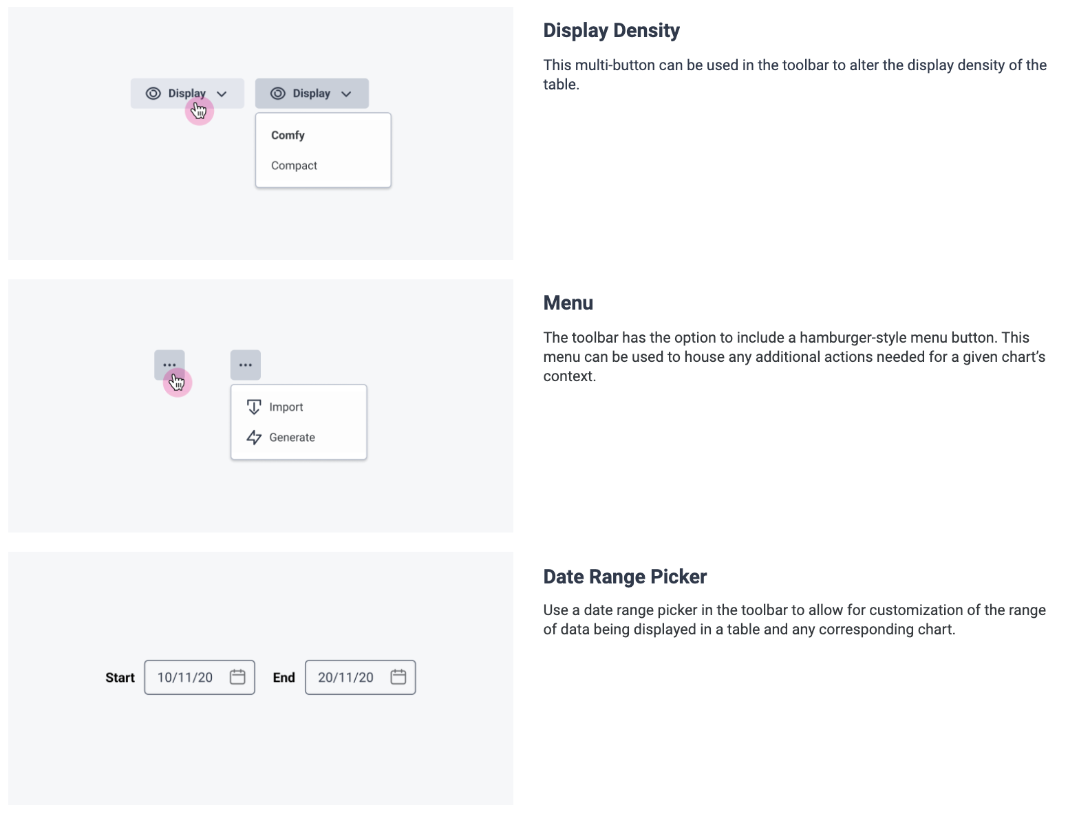 Design | Table Toolbar | Made with Supernova
