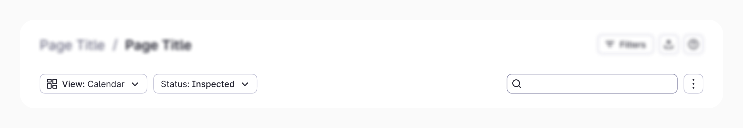 Quick Filters vary depending on the feature